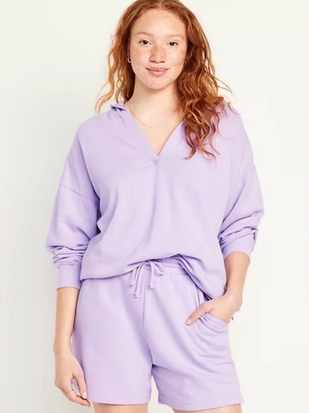 Old Navy Lilac Terry Tunic Hoodie and Shorts set